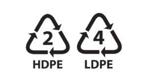 simboli plastica numeri 2 e 4 hdpe e ldpe